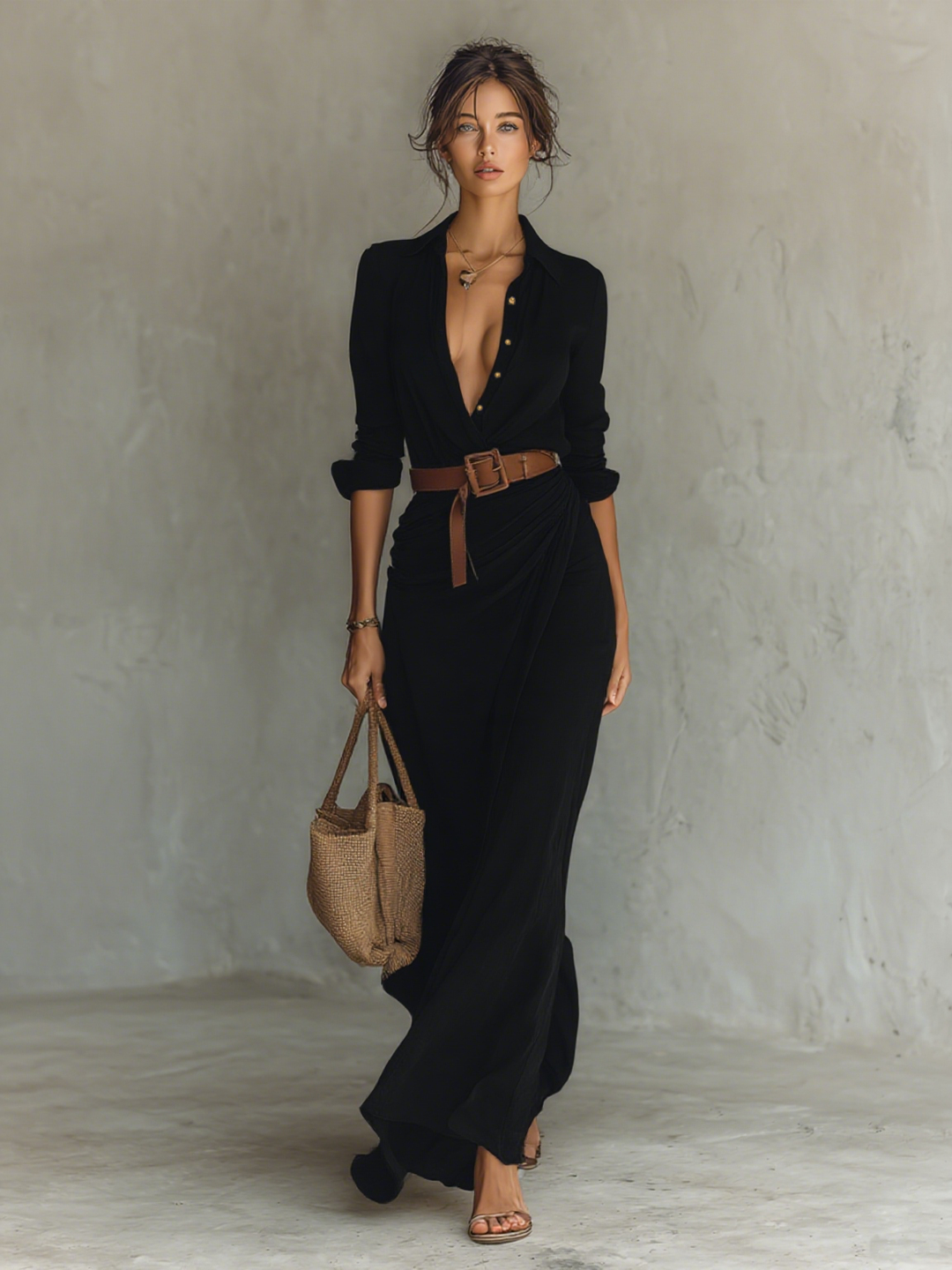 Wren | Women's Maxi Shirt Dress with Belt Detail