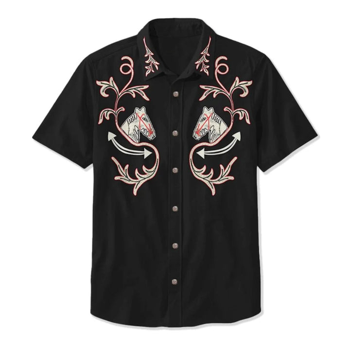 Aston | Men's Western Shirt with Bold Embroidery