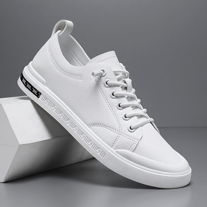 Rafael | Men's White Trainers with Geometric Sole