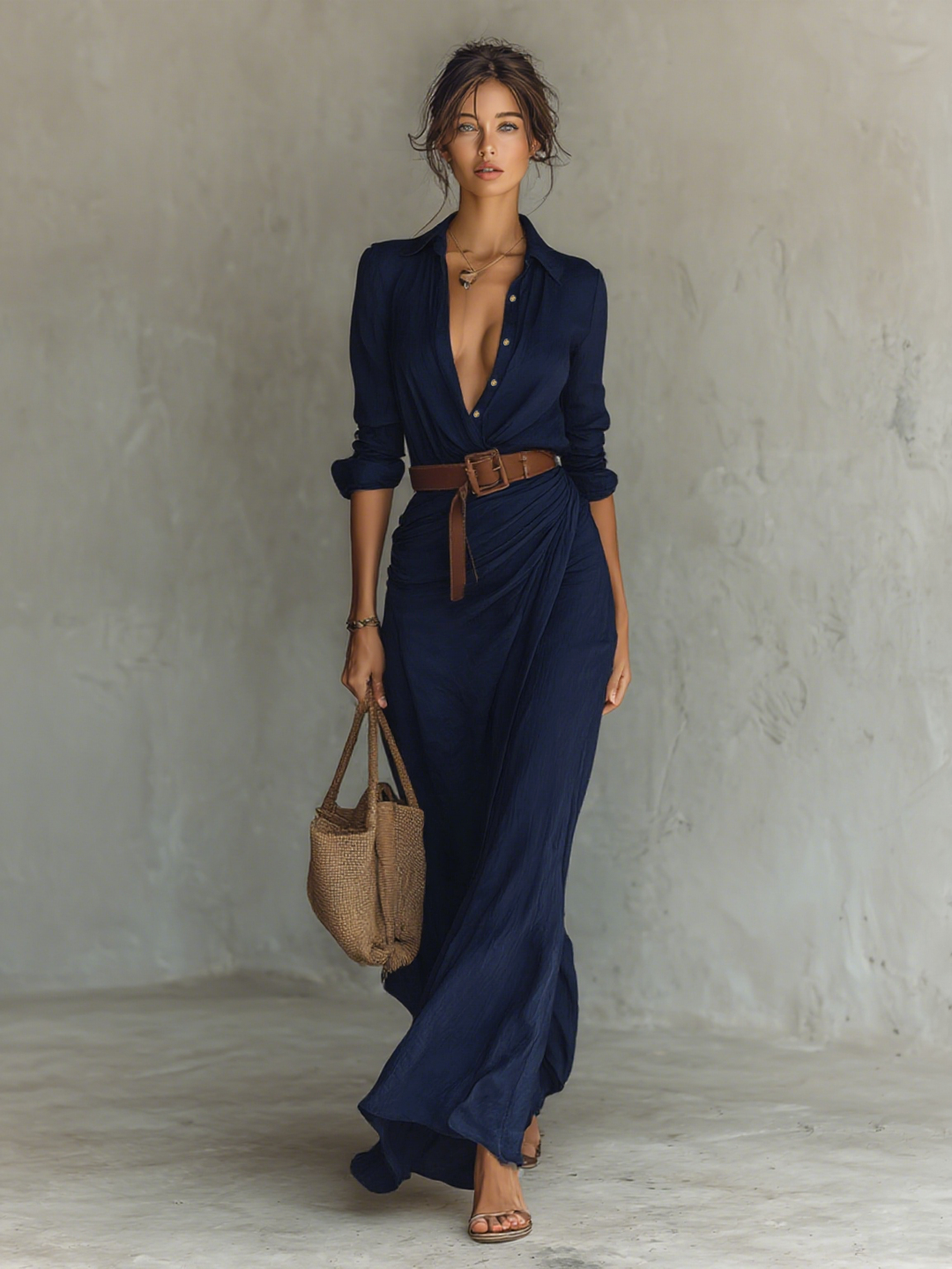Elara | Women’s Maxi Dress with a Belted Wrap Shape