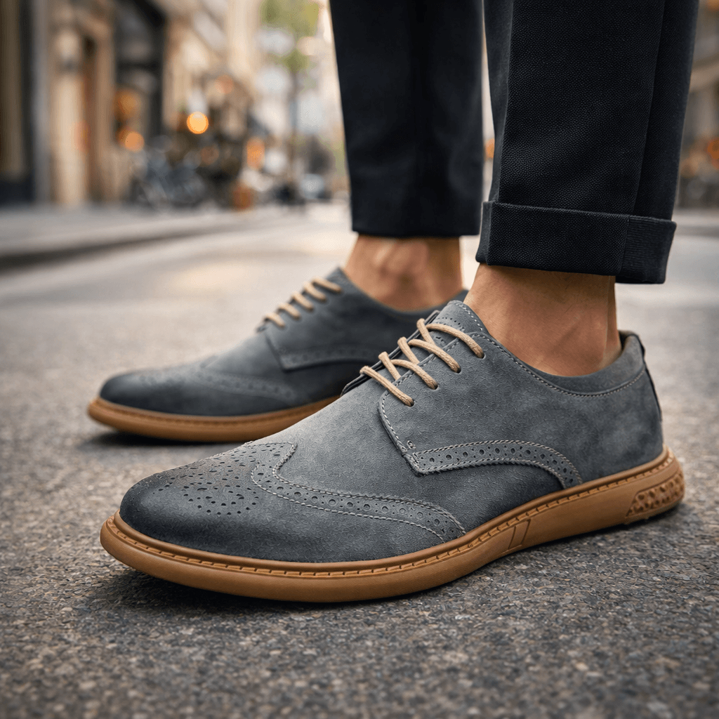 Fletcher | Men's Suede Brogues with Contrast Sole