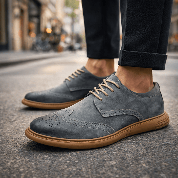 Fletcher | Men's Suede Brogues with Contrast Sole