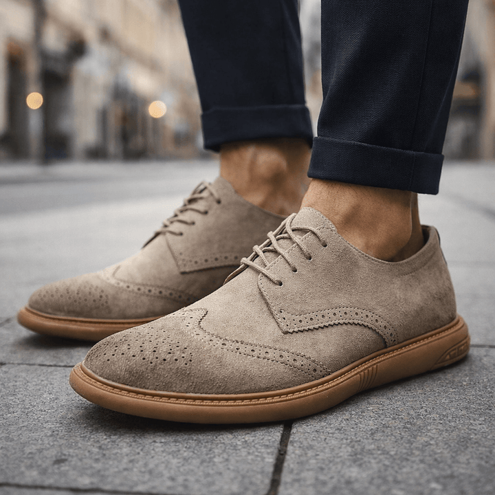 Fletcher | Men's Suede Brogues with Contrast Sole