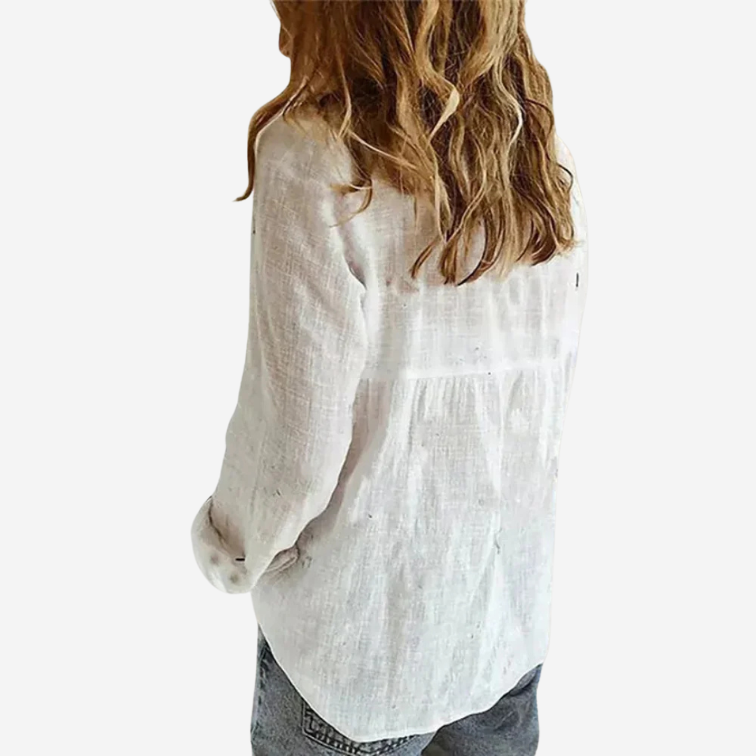 Elowen | Women's Linen Shirt with Rolled Sleeves