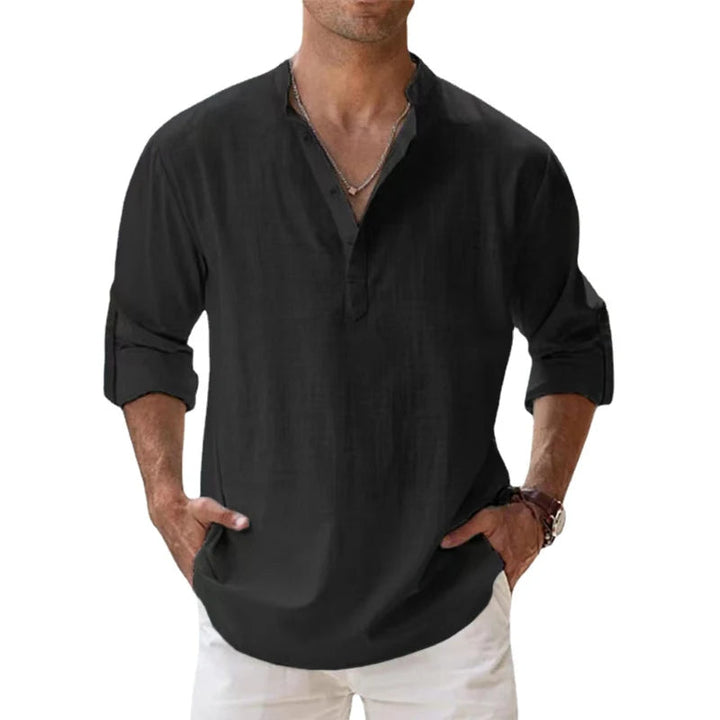Arlo | Men’s Linen Shirt featuring a Split Neckline