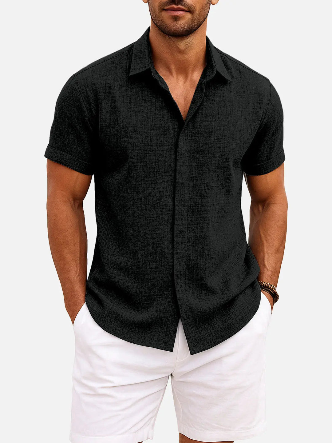 Niall | Men's Short Sleeve Shirt in Classic Grey