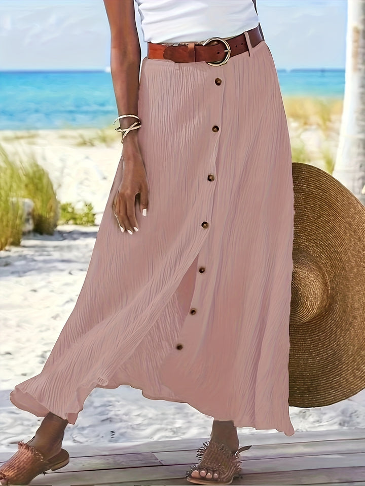 Arden | Women's Slit Maxi Skirt in an A-Line Mid-Waist Fit