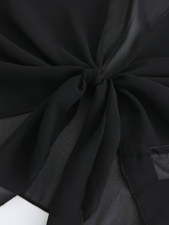 Petra | Women's Sheer Tie-Front Top for Layering
