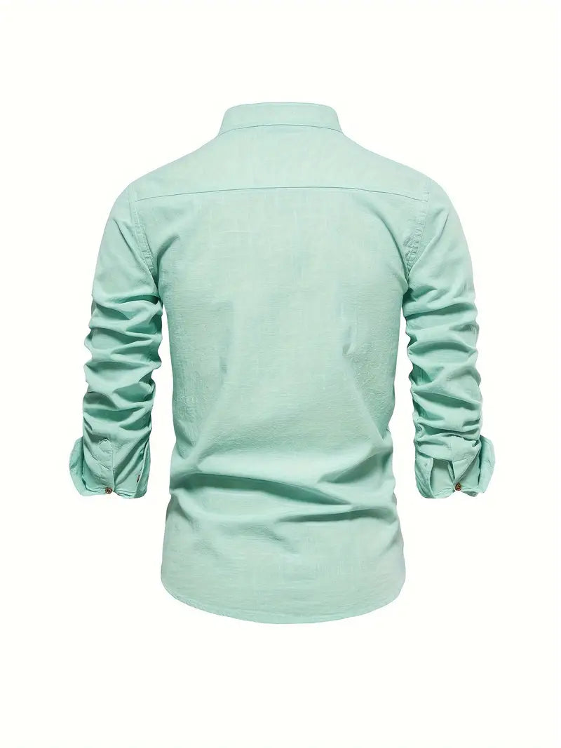Rowen | Men’s Button Shirt with a Stand Collar