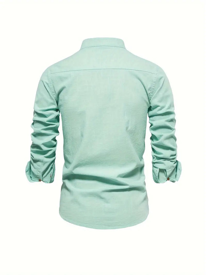 Rowen | Men’s Button Shirt with a Stand Collar