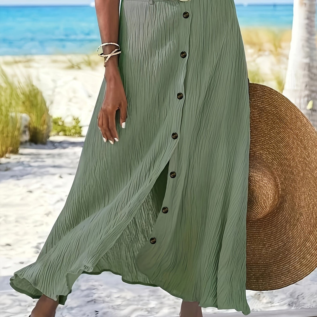 Arden | Women's Slit Maxi Skirt in an A-Line Mid-Waist Fit