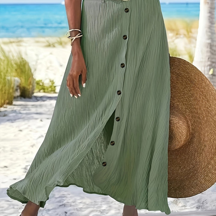 Arden | Women's Slit Maxi Skirt in an A-Line Mid-Waist Fit
