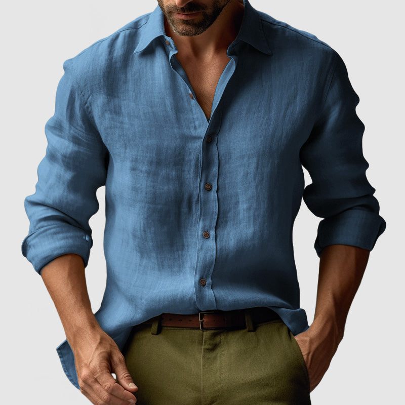 Killian | Men's Linen Shirt with Rolled Sleeves