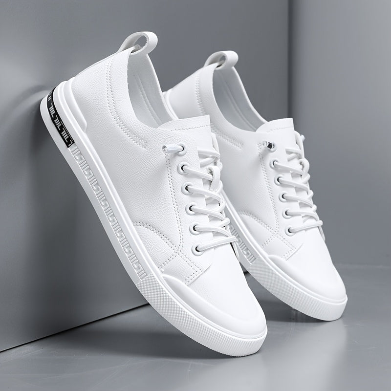 Rafael | Men's White Trainers with Geometric Sole