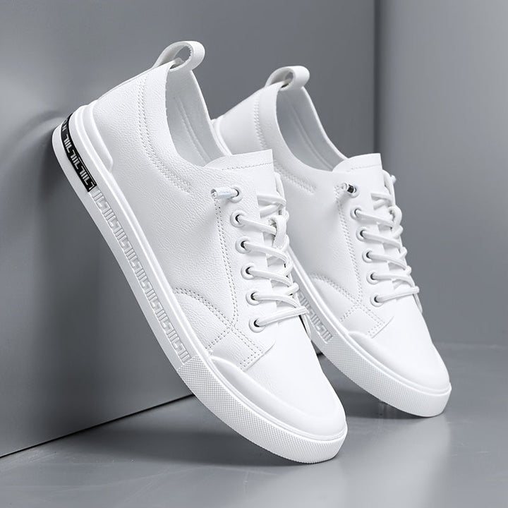 Rafael | Men's White Trainers with Geometric Sole