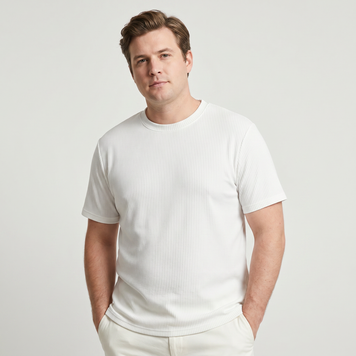 Aldric | Men's Knit Jacquard T-Shirt in a Relaxed Everyday Fit
