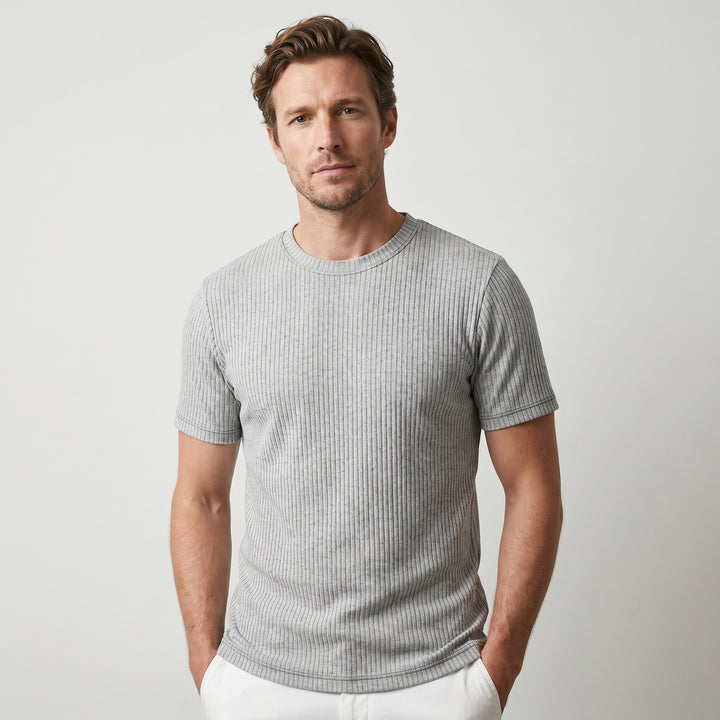 Aldric | Men's Knit Jacquard T-Shirt in a Relaxed Everyday Fit