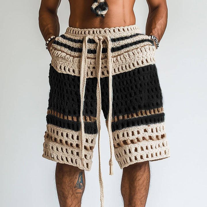 Rafael | Men's Crochet Shorts with Drawstring Detail