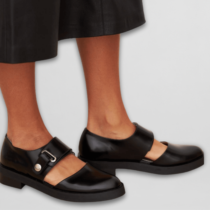 Orla | Women's Black Mary Jane Shoes with Buckle Detail