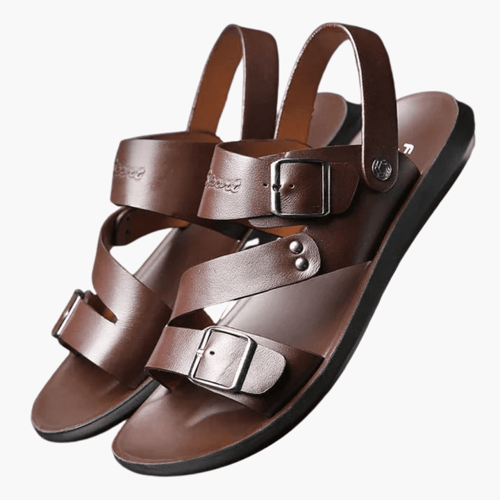 Jenson | Men's Leather Sandals with Buckle Detail