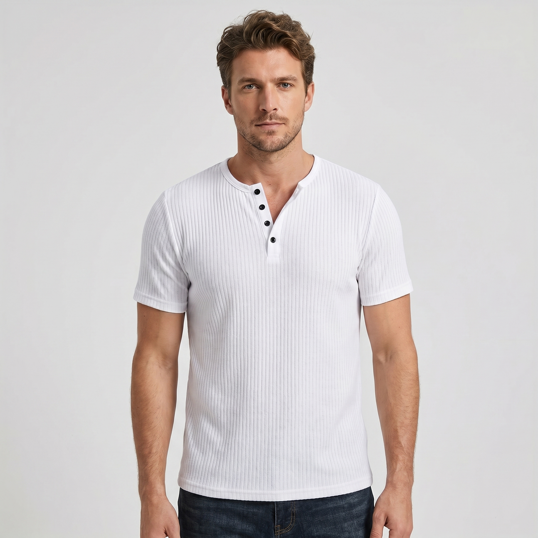 Callum | Men's 4-Button Knit Top for Casual Everyday Wear