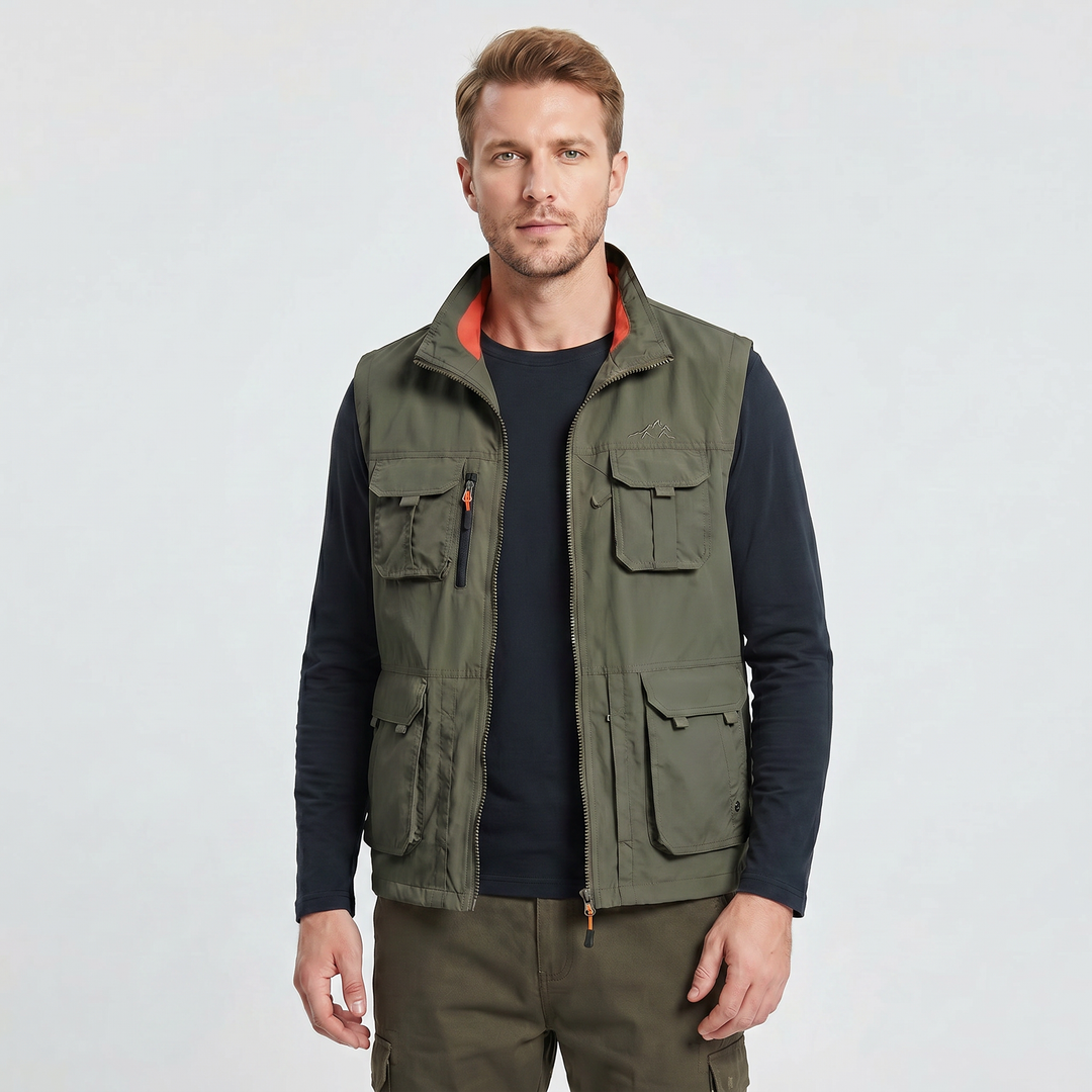 Carter | Men's Multi-Pocket Breathable Cargo Vest for Outdoor Everyday Wear