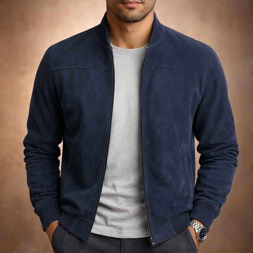 Ronan | Men’s Bomber Jacket with a Soft Textured Finish