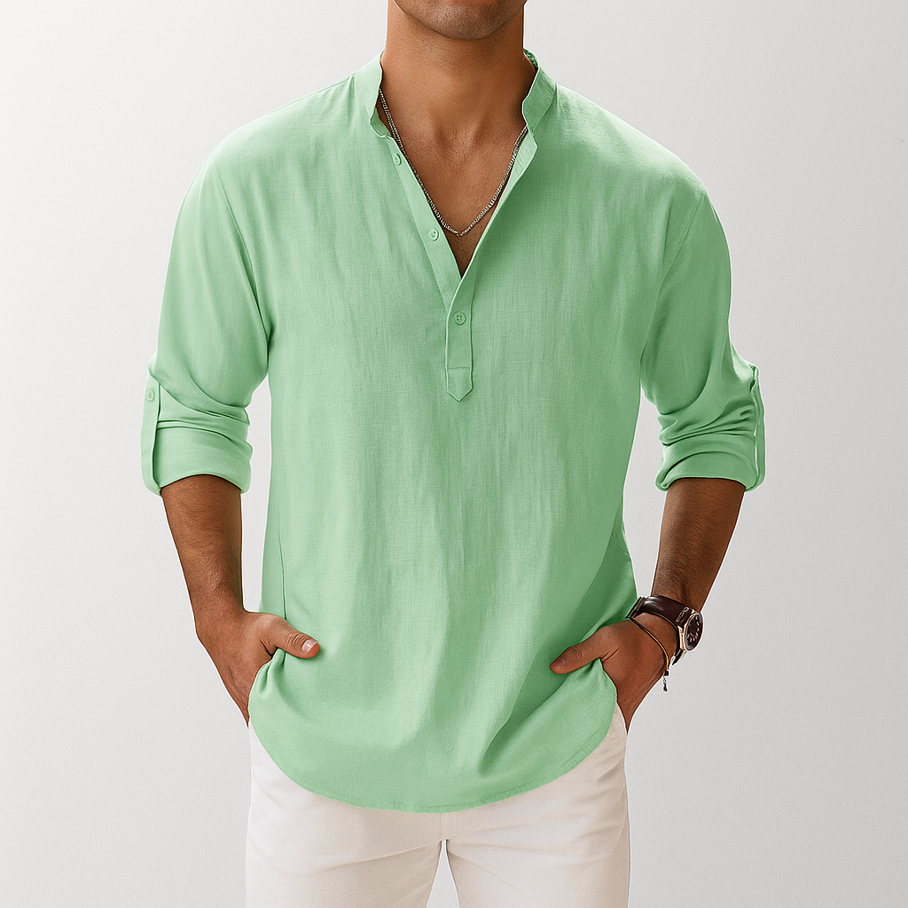 Percy | Men's Casual Shirt with Mandarin Collar