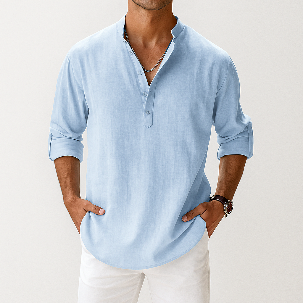 Percy | Men's Casual Shirt with Mandarin Collar