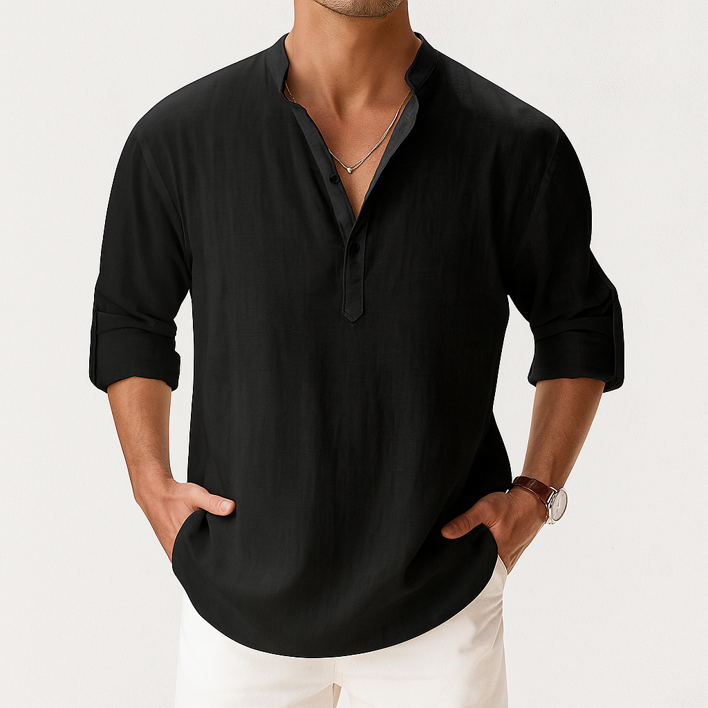 Percy | Men's Casual Shirt with Mandarin Collar