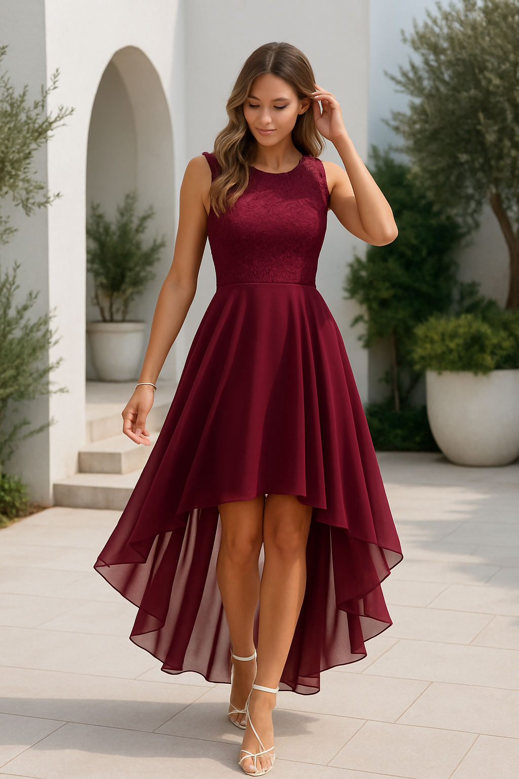 Celeste | Women’s High Low Dress with a Sleeveless Bodice