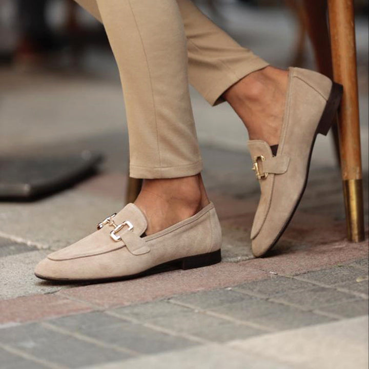 Roven | Men's Suede Loafers with Metal Detail