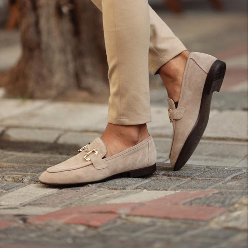 Roven | Men's Suede Loafers with Metal Detail