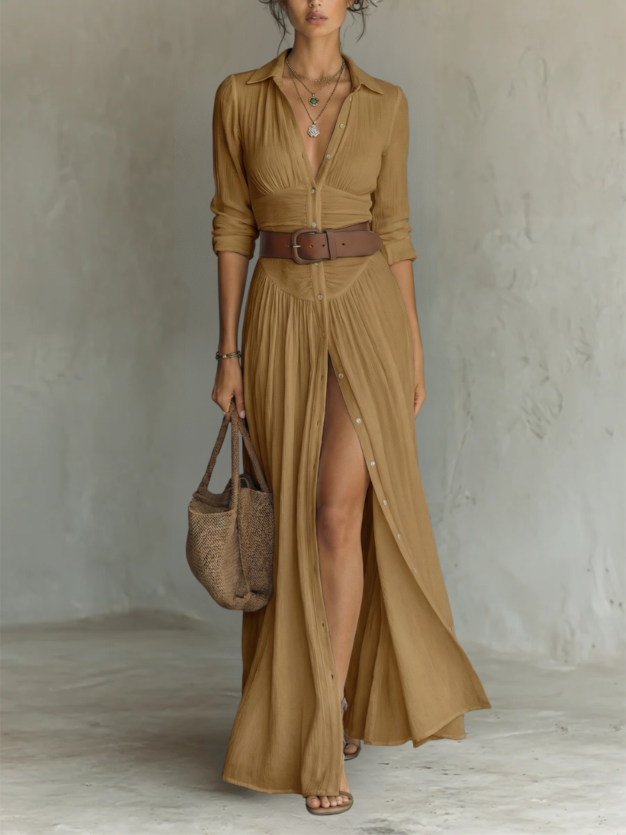 Amelie | Women’s Maxi Dress with a Belted Wrap Front