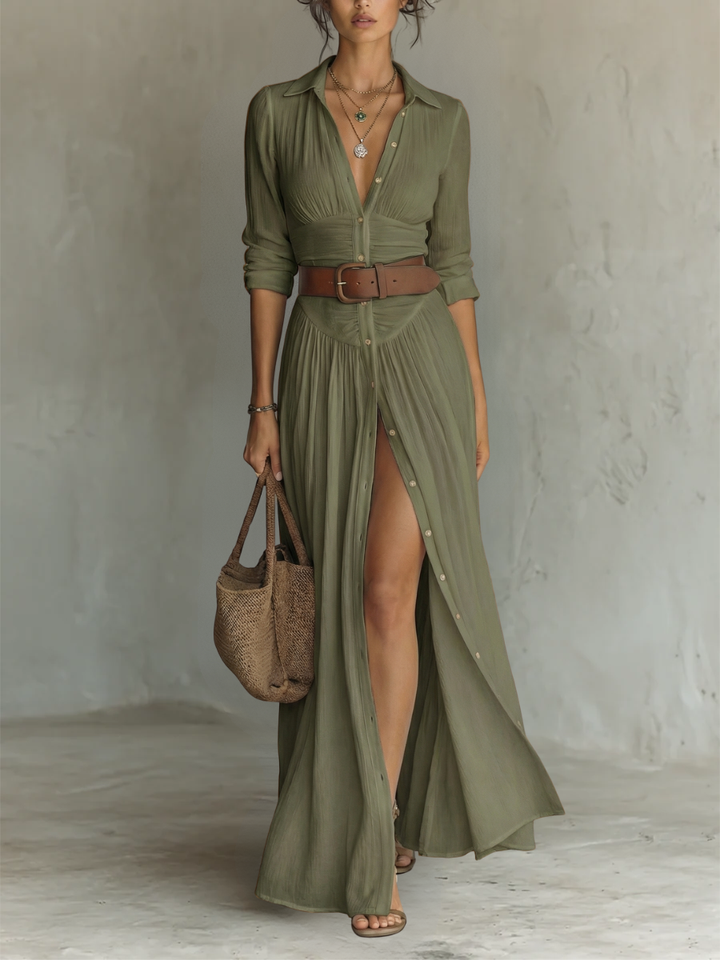 Amelie | Women’s Maxi Dress with a Belted Wrap Front