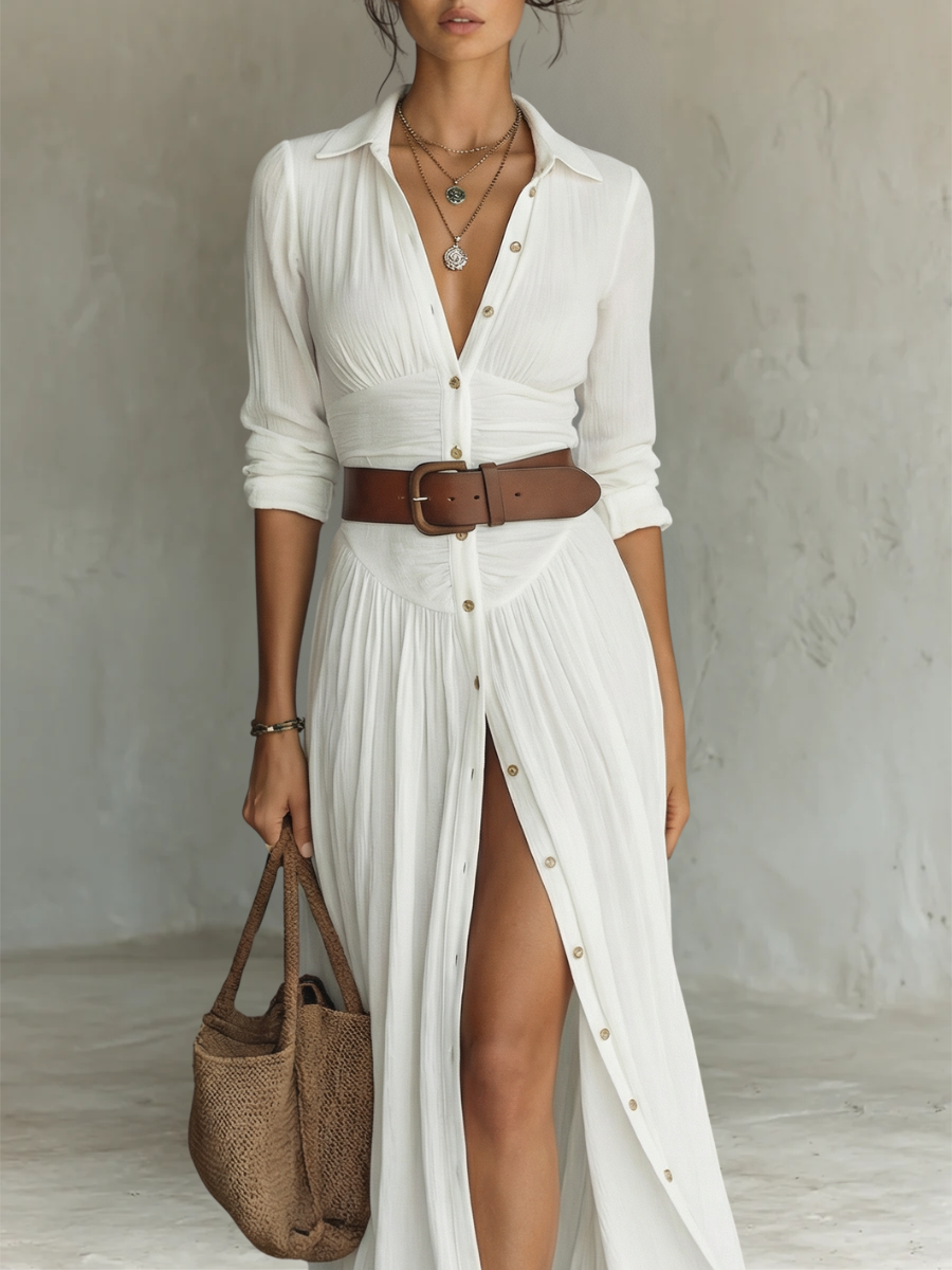 Amelie | Women’s Maxi Dress with a Belted Wrap Front
