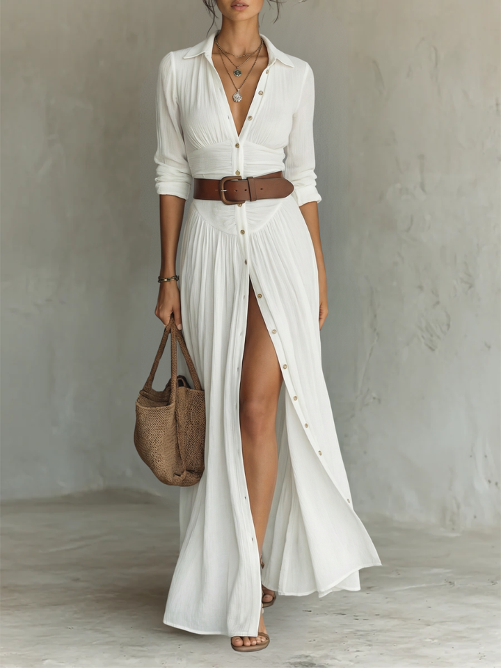 Amelie | Women’s Maxi Dress with a Belted Wrap Front