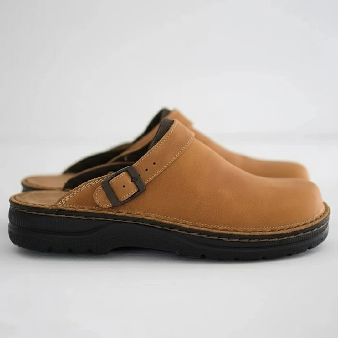Quinton | Men's Casual Clogs in Tan Leather