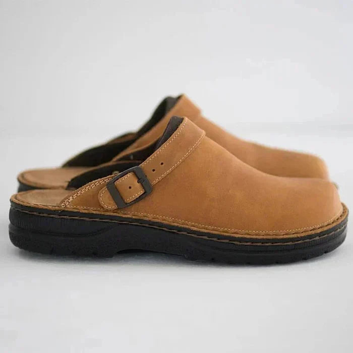 Quinton | Men's Casual Clogs in Tan Leather