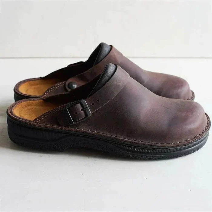 Quinton | Men's Casual Clogs in Tan Leather