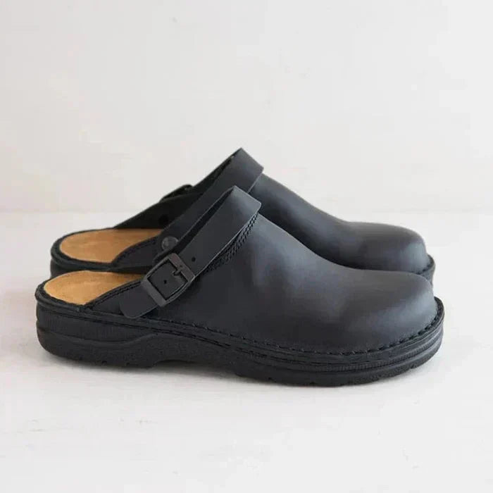 Quinton | Men's Casual Clogs in Tan Leather