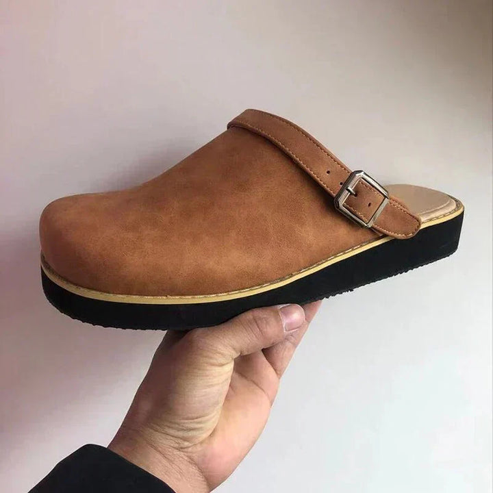 Quinton | Men's Casual Clogs in Tan Leather