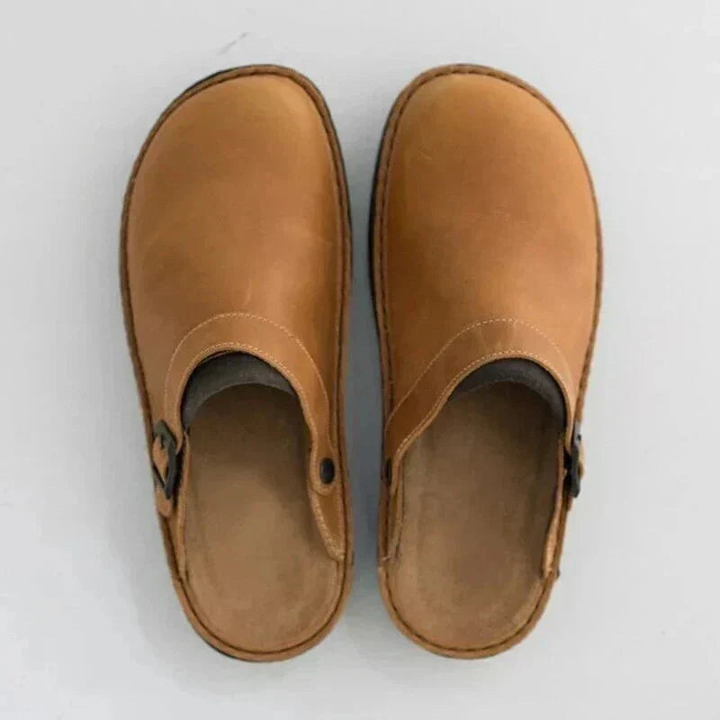 Quinton | Men's Casual Clogs in Tan Leather