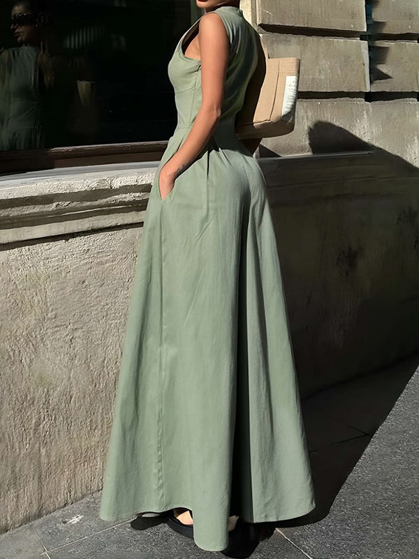 Harriet | Women's Sleeveless Jumpsuit with Zip Detail