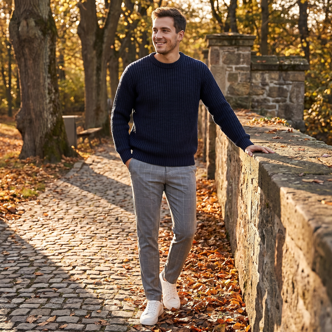 Elliot | Men's Slim Plaid Suit Trousers for Smart Casual Everyday Wear