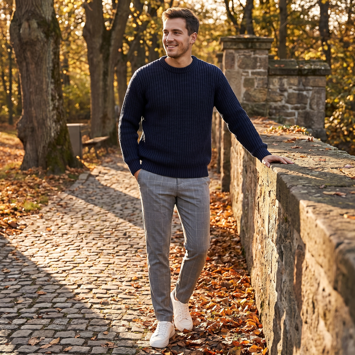 Elliot | Men's Slim Plaid Suit Trousers for Smart Casual Everyday Wear