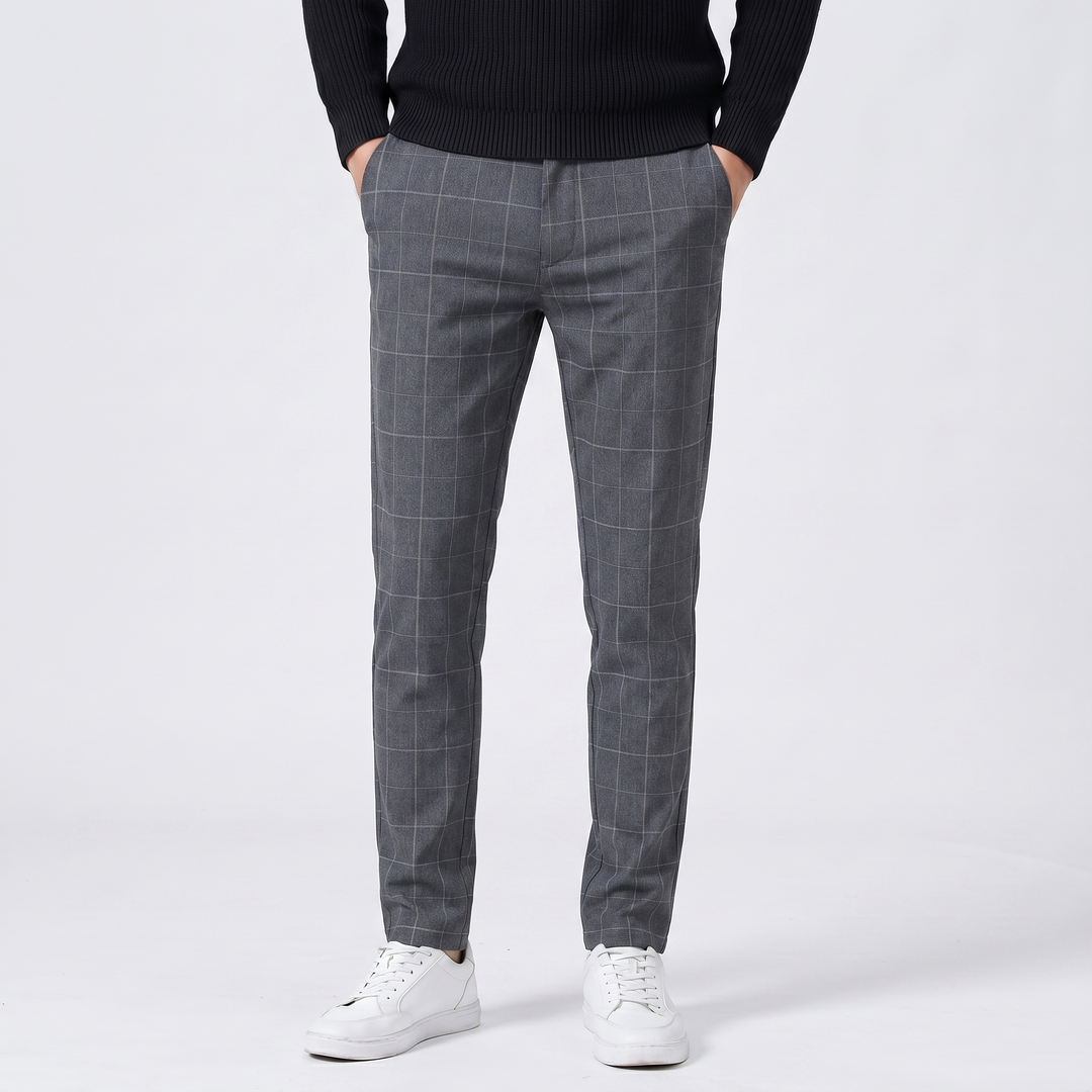 Elliot | Men's Slim Plaid Suit Trousers for Smart Casual Everyday Wear