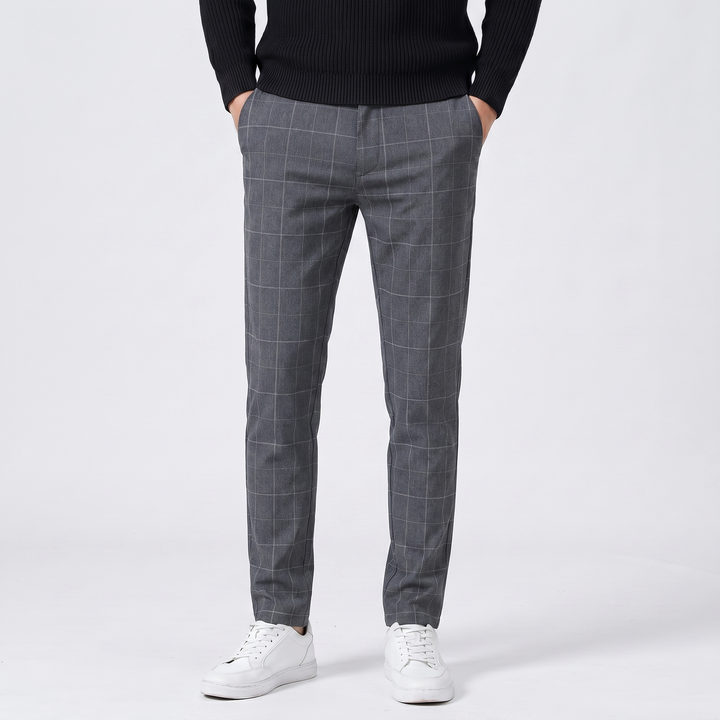 Elliot | Men's Slim Plaid Suit Trousers for Smart Casual Everyday Wear
