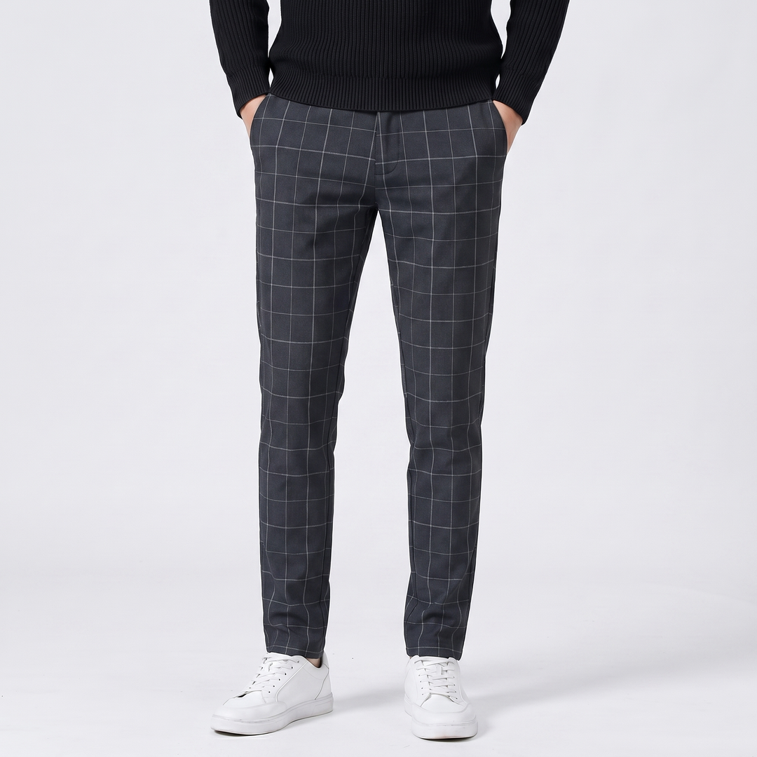 Elliot | Men's Slim Plaid Suit Trousers for Smart Casual Everyday Wear