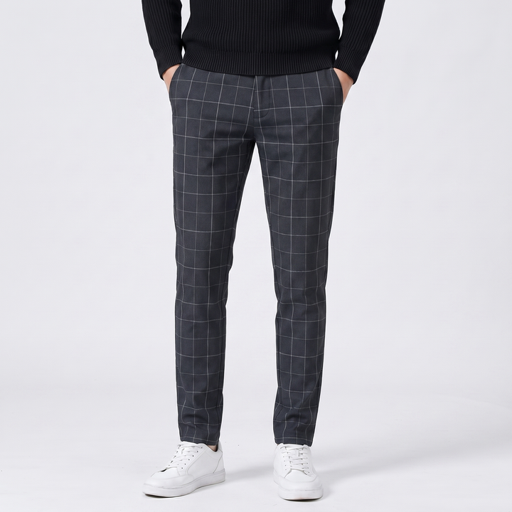 Elliot | Men's Slim Plaid Suit Trousers for Smart Casual Everyday Wear